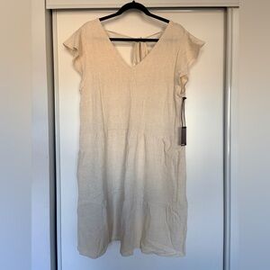 Devoted Cream Linen Blend Dress